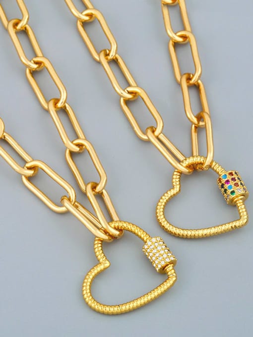 CC Brass Cubic Zirconia Heart Vintage pendant Necklace 4