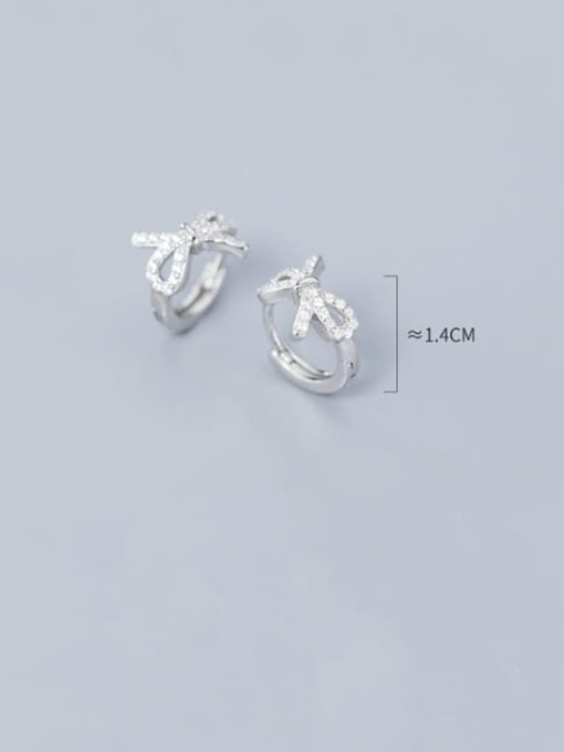 Rosh 925 Sterling Silver Cubic Zirconia  Bowknot Dainty Stud Earring 1