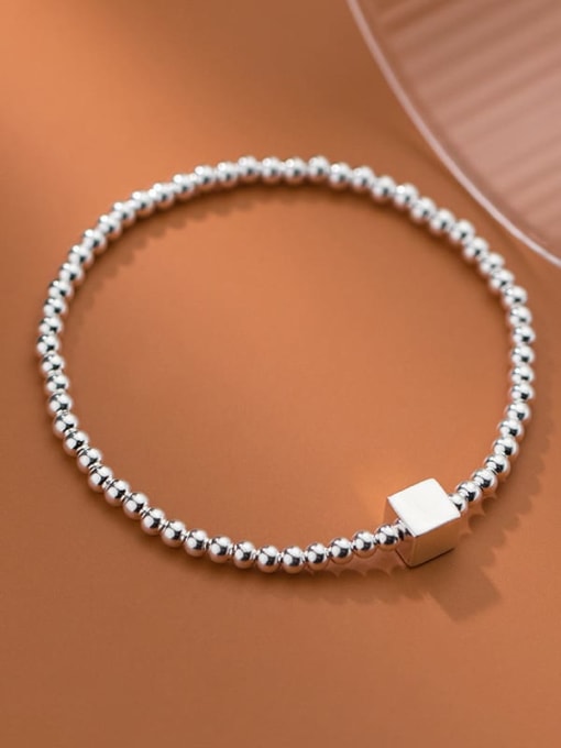 Rosh 925 Sterling Silver  Smooth Bead Geometric Minimalist  Bracelet 1