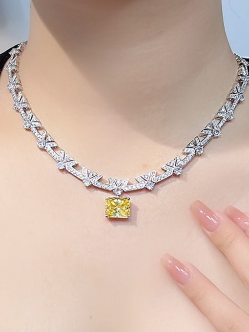 L.WIN Brass Cubic Zirconia Geometric Luxury Necklace 2