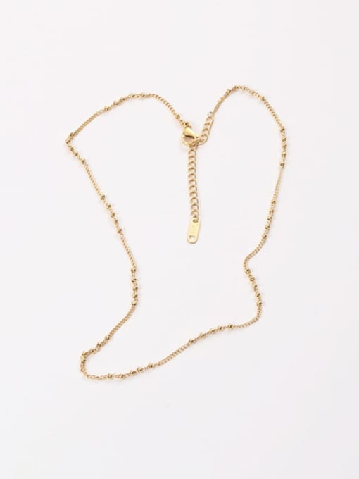 GROSE Titanium Steel Geometric Vintage Bead Chain Necklace 2