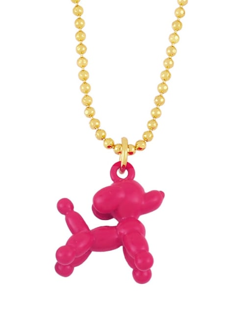 Rose red Brasel  Cute Cartoon Dog Pendat Necklaces