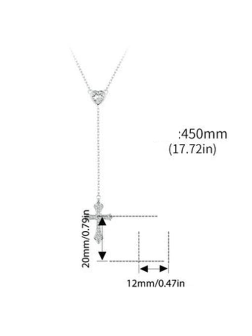 Jare 925 Sterling Silver Cross Minimalist Lariat Necklace 2