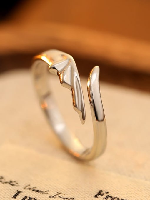 RS1057  Platinum 925 Sterling Silver Wing Trend Band Ring