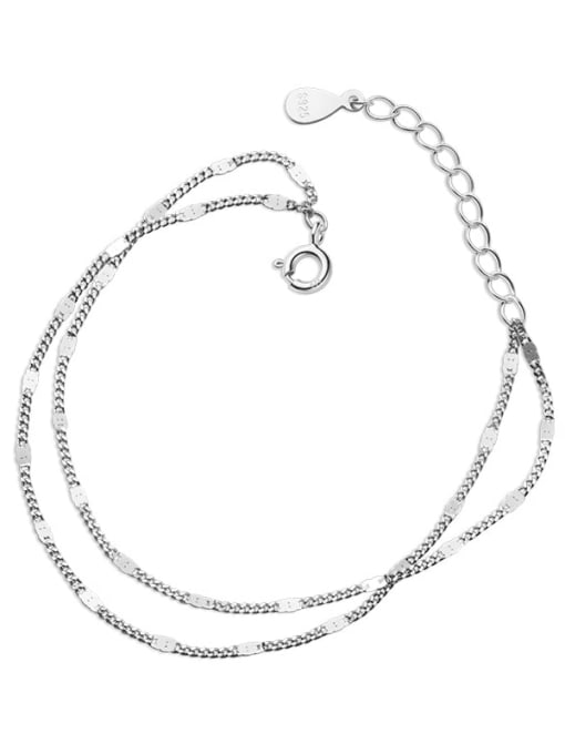 Rosh 925 Sterling Silver Irregular Minimalist Strand Bracelet 4