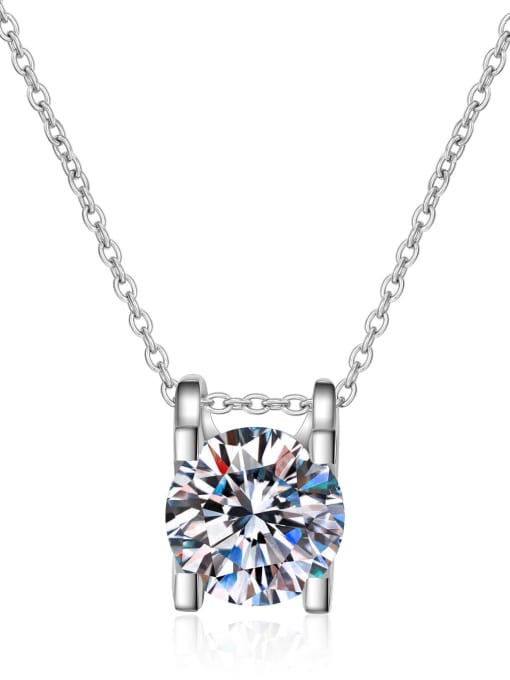 MOISS Sterling Silver Moissanite Geometric Dainty Necklace 4