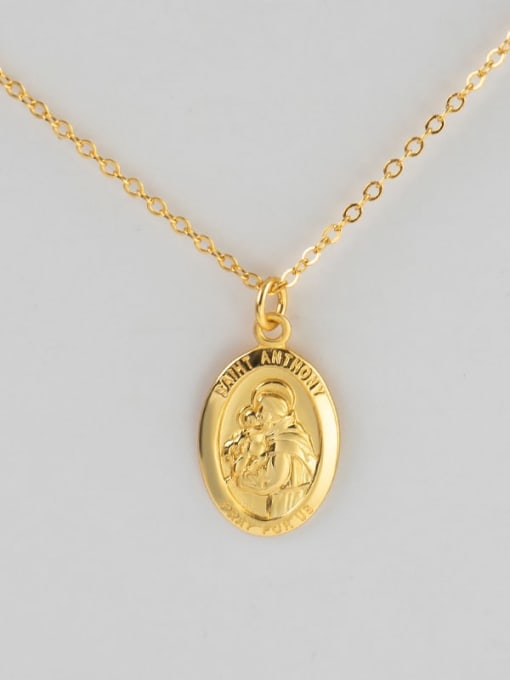 A 18K Gold 925 Sterling Silver Geometric Vintage Pendant Necklace