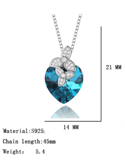 BC-Swarovski Elements 925 Sterling Silver Austrian Crystal Heart Dainty Necklace 3
