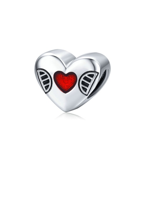 Jare 925 Sterling Silver With  White Gold Plated Minimalist Heart Pendants charms