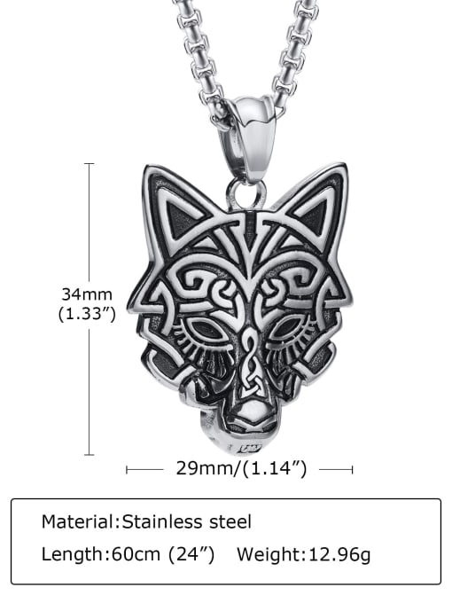 Steel pendant with chain 60CM Stainless steel Tiger Hip Hop Necklace