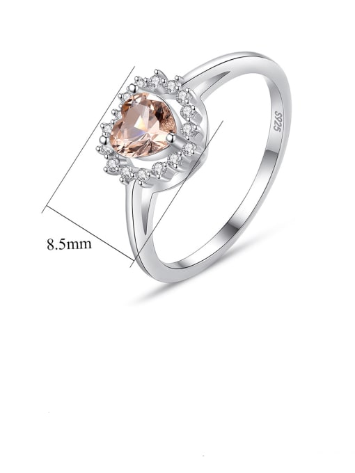 CCUI 925 Sterling Silver Cubic Zirconia Heart Dainty Midi Ring 4