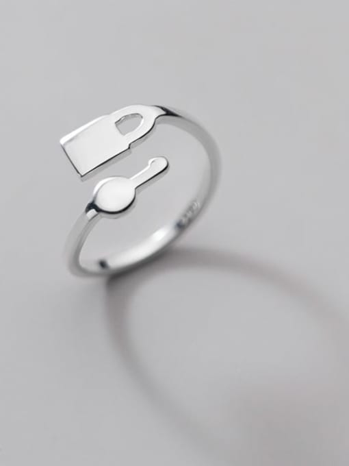 Rosh 925 Sterling Silver Key Minimalist Band Ring 1