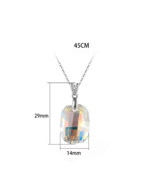 RINNTIN 925 Sterling Silver Austrian Crystal Geometric Luxury Necklace 2