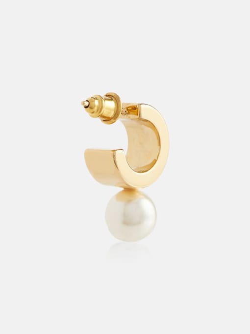 LI MUMU Brass Imitation Pearl Geometric Minimalist Drop Earring 2