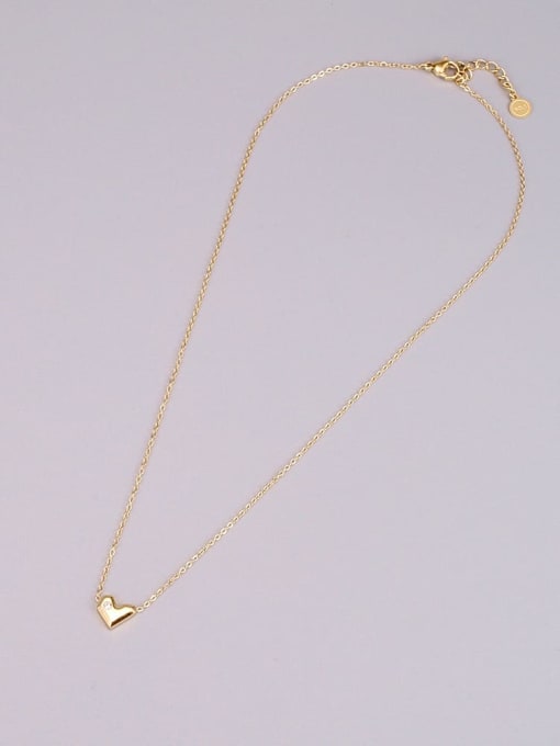 A TEEM Titanium Steel Minimalist Heart  Pendant Necklace 1