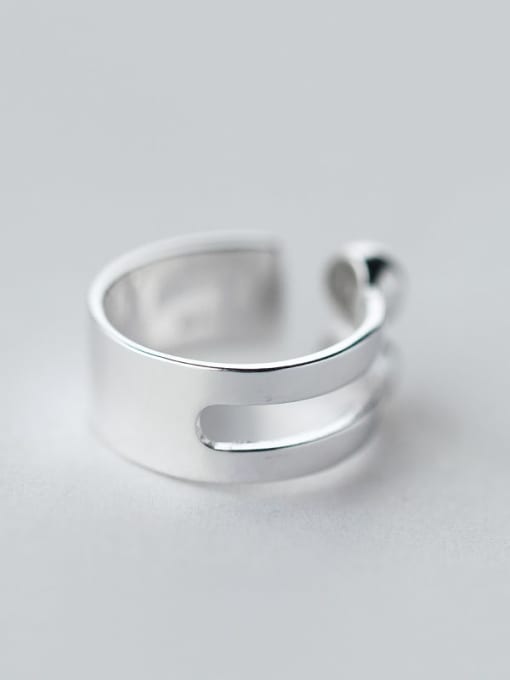 Rosh 925 Sterling Silver Bead Geometric Minimalist Band Ring 2