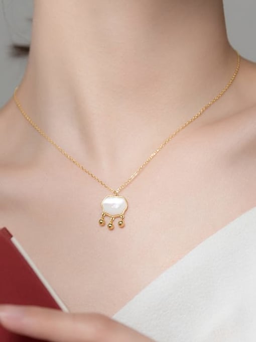 Rosh 925 Sterling Silver Shell Cloud Minimalist Necklace 1