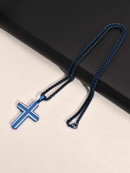 CONG Stainless steel Enamel Cross Minimalist Regligious Necklace 3