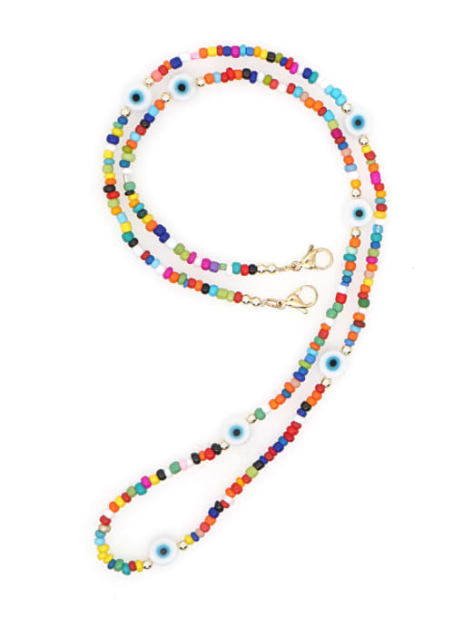 MMBEADS Stainless steel  Multi Color Gladd Bead  Geometric Bohemia Long Strand Necklace 3