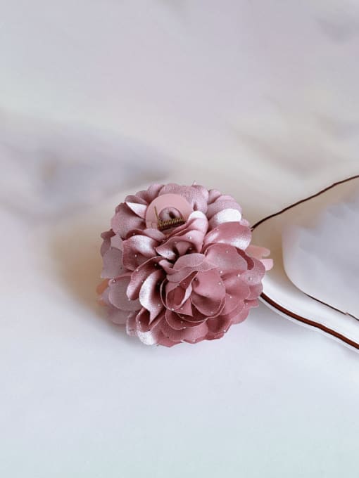 Pink Purple 12.7cm Fabric Trend Flower Alloy Resin Multi Color Jaw Hair Claw
