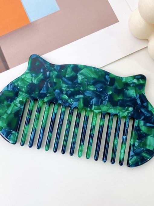 Emerald green Cellulose Acetate Trend Irregular  Cartoon Comb Multi Color Hair Comb