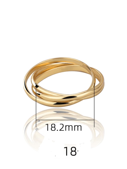 18K golden HK 18 925 Sterling Silver Geometric Minimalist Stackable Ring