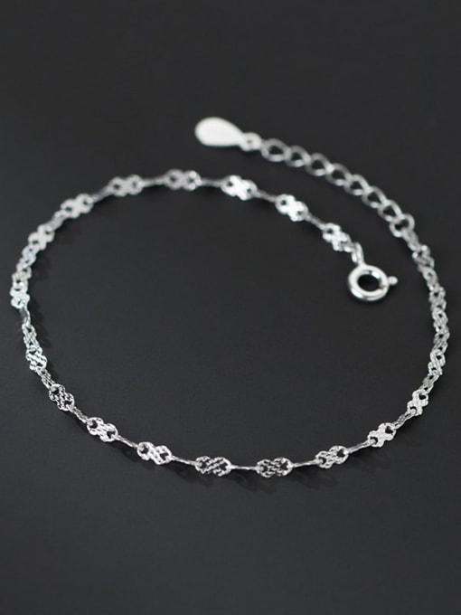 Rosh 925 Sterling Silver Irregular Minimalist Link Bracelet 1