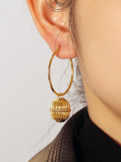 CHARME Brass Round Ball Trend Huggie Earring 1
