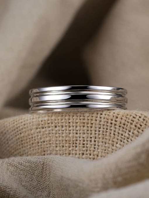 RINNTIN 925 Sterling Silver Geometric Minimalist Band Ring 1