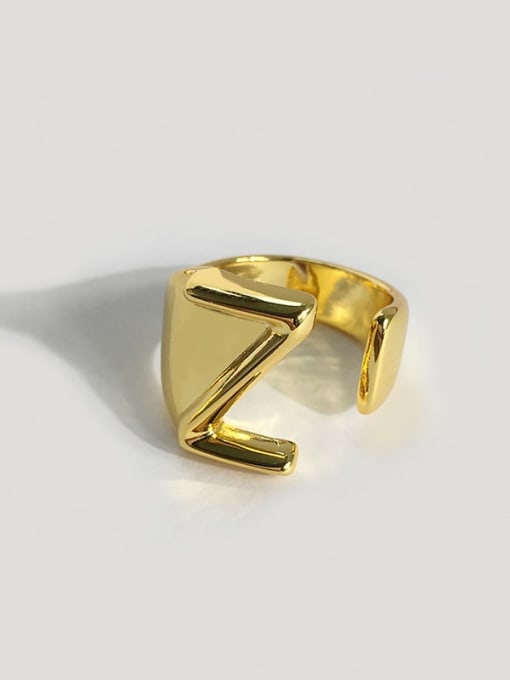 Z Letters Copper Letter Minimalist  Free Size Band Ring
