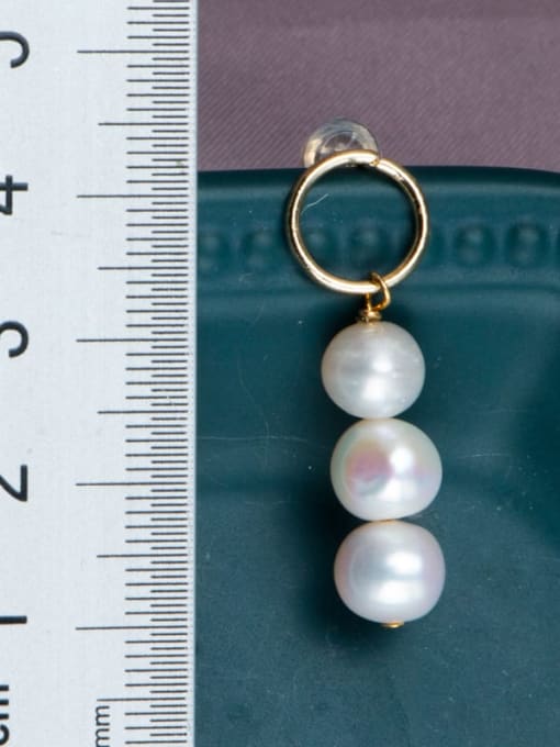 RAIN Brass Freshwater Pearl Geometric Minimalist Drop Earring 3