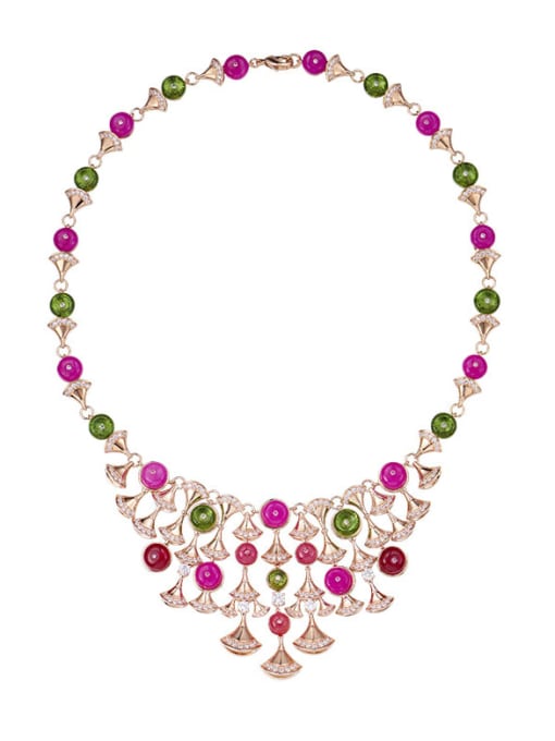L.WIN Brass Multi Color Beads  Luxury Necklace 0