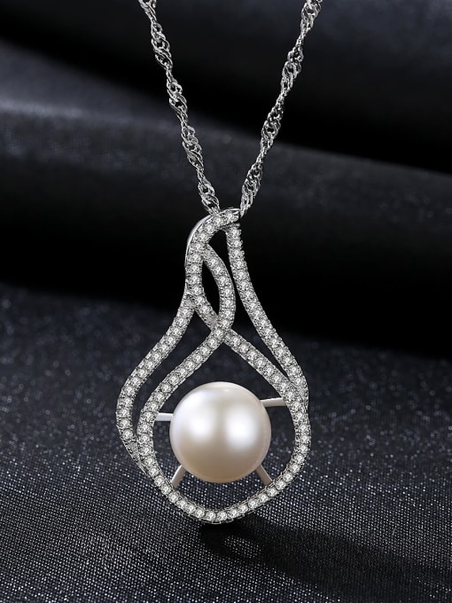 CCUI 925 Sterling Silver  Fashion irregular Pearl Freshwater Pearl Necklace 1