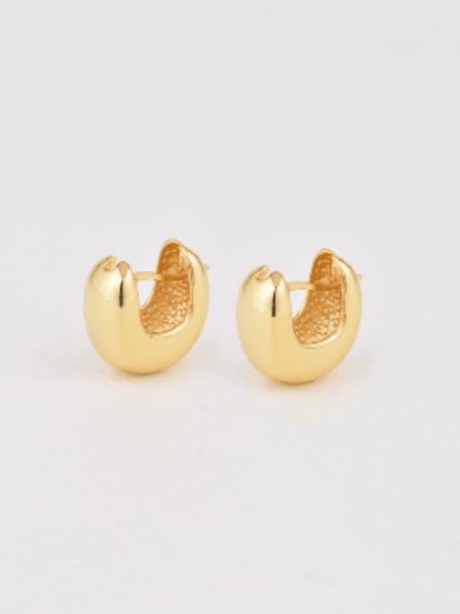 CHARME Brass Geometric Minimalist   U-Shaped Earrings 2