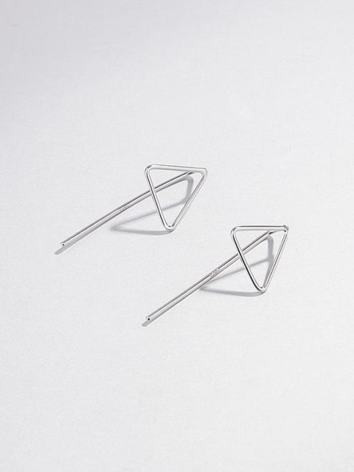sliver 925 Sterling Silver Hollow Triangle Minimalist Stud Earring