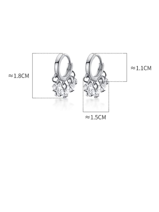 Rosh 925 Sterling Silver Cubic Zirconia Round Minimalist Huggie Earring 3