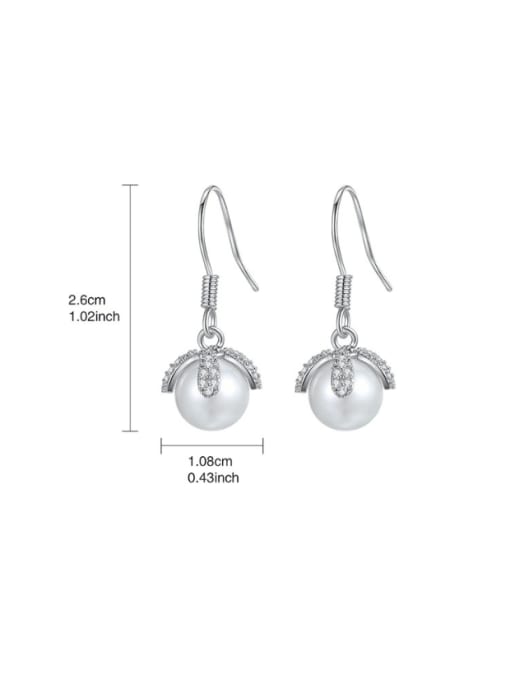 BLING SU Brass Imitation Pearl Geometric Luxury Hook Earring 2