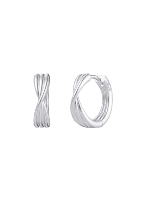 RINNTIN 925 Sterling Silver Geometric Minimalist Huggie Earring 0