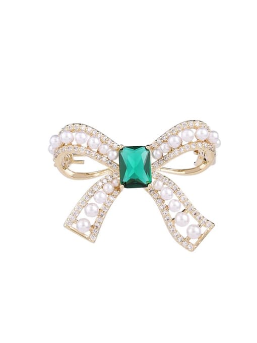 Luxu Brass Imitation Pearl Butterfly Trend Brooch