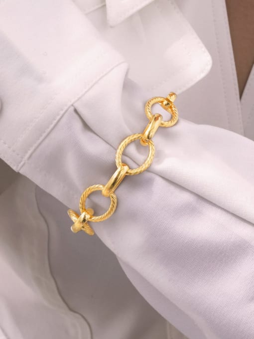 LI MUMU Stainless steel Hollow Geometric Chain Minimalist Link Bracelet 1