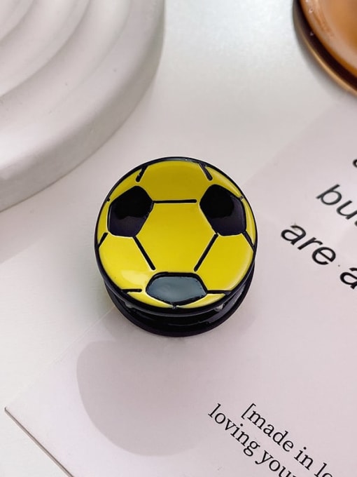 Yellow Football Cellulose Acetate Minimalist Ball Alloy Multi Color Jaw Hair Claw