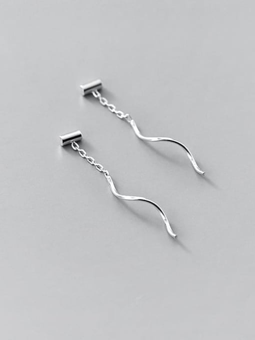 Rosh 925 Sterling Silver Tassel Minimalist Drop Earring