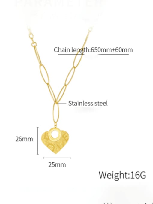 Open Sky Titanium Steel Heart Minimalist Asymmetric chain Necklace 3