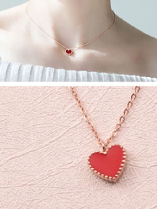 GROSE Titanium Steel Enamel Heart Minimalist Necklace 1