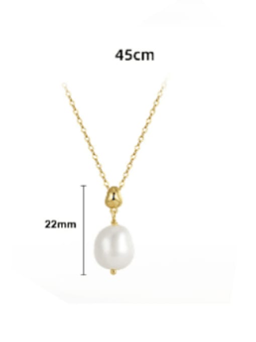RINNTIN 925 Sterling Silver Freshwater Pearl Irregular Minimalist Necklace 2