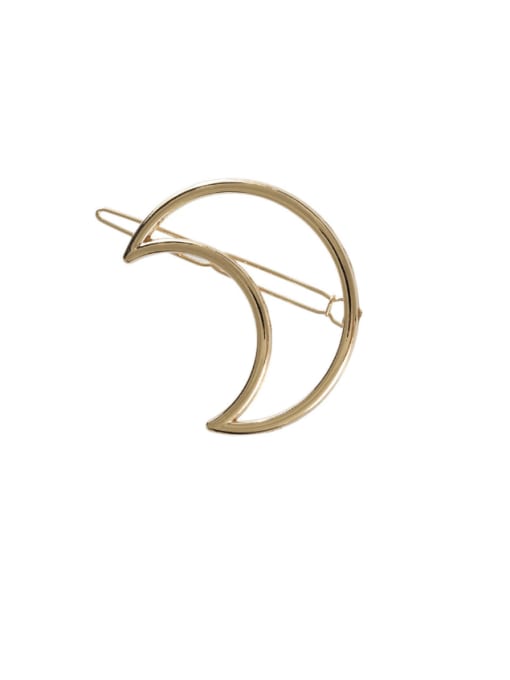 golden Alloy Minimalist Hollow Moon  Hair Pin