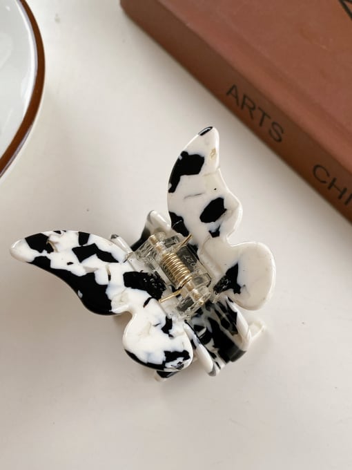 Black and white pattern Cellulose Acetate Trend Butterfly Alloy Jaw Hair Claw