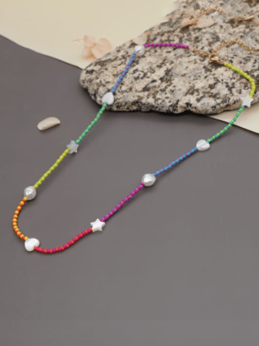 MMBEADS Multi Color  Miyuki beads Heart Shell  Bohemia Pure handmade  Necklace 3