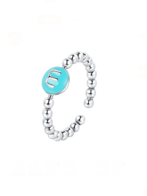 KDP-Silver 925 Sterling Silver Enamel Smiley Minimalist Band Ring