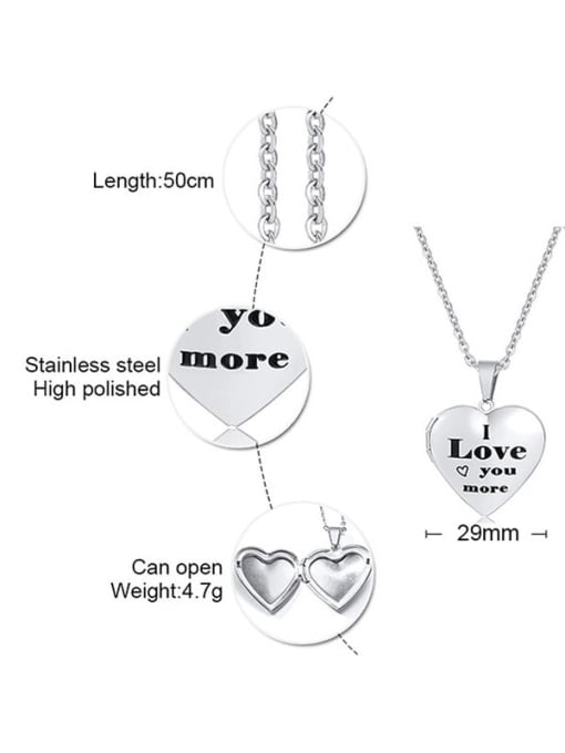 Style II (including chain 50cm) Titanium Steel Heart Minimalist Necklace